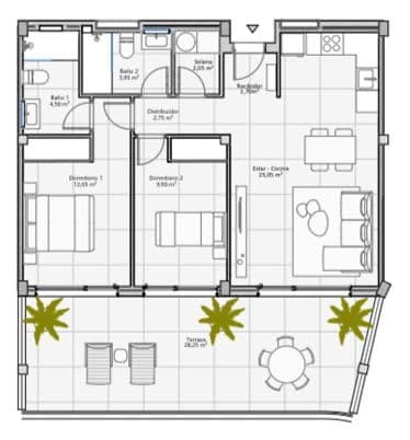 Elegant 2 Bedroom Apartment in Costa Adeje